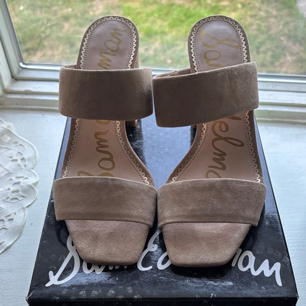Sam Edelman Women's Beige Suede Heels